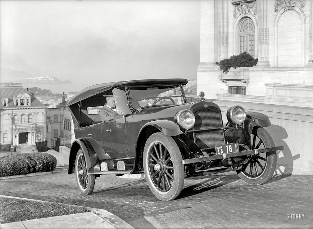 1928 Hudson. Car with rumble seat. Somewhere in the Bay Area. 5x7 glass  negative by Christopher Helin. Shorpy Hist…
